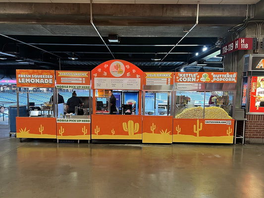 The Cactus Corn kettle corn stand at Chase Field in Phoenix, Arizona