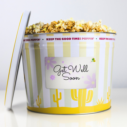 Get Well Soon Popcorn Gift Tin image 1 | Cactus Corn Gourmet Popcorn