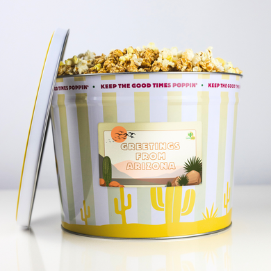 Greetings From Arizona Popcorn Tin | Arizona Souvenir Popcorn Gift