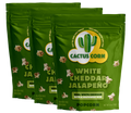 Three bags of Cactus Corn White Cheddar Jalapeño popcorn, the 3-pack