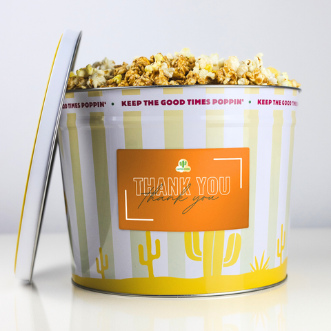 Thank You Popcorn Gift Tin image 1 | Cactus Corn Gourmet Popcorn