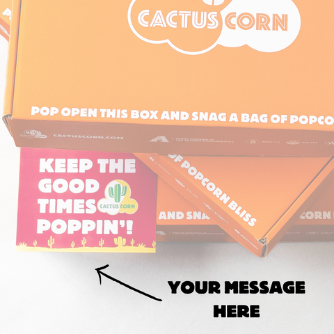 Popcorn of the Month Subscription gift presentation | Cactus Corn Gourmet Popcorn