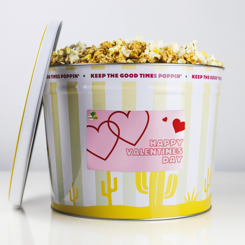 Valentine's Day Popcorn Gift Tin image 1 | Cactus Corn Gourmet Popcorn