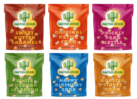 All six Cactus Corn flavor bags