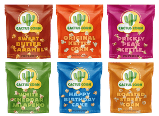 Cactus Corn Popcorn Variety 6-Pack | Gourmet Sampler Gift Box with 6 Flavors, Made in Phoenix AZ