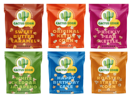 Cactus Corn Popcorn Variety 6-Pack with six Southwest-flavored bags